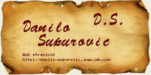 Danilo Supurović vizit kartica